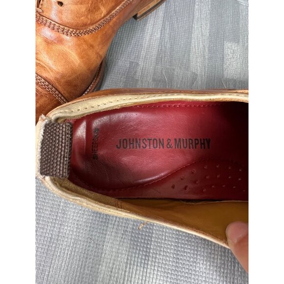 Johnston Murphy Clayton Cap Toe Oxford Shoes Mens Sz 8 Black Calfskin Brown main image 10
